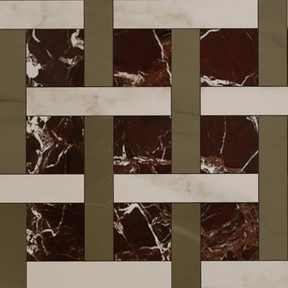 Modulo a quadro in tre marmi diversi per pavimenti